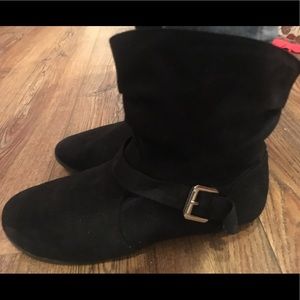 Black velvet booties